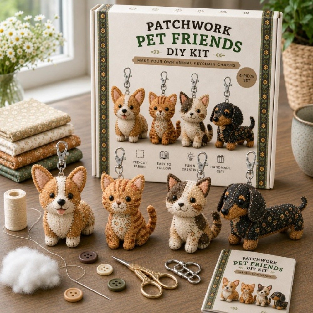 Textile Sewing Kit - Pre-cut Fabric 3D Felt Sewing DIY