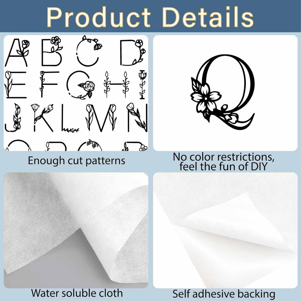 Letter A-Z Water Soluble Embro - Sewing Kit 评论和价格