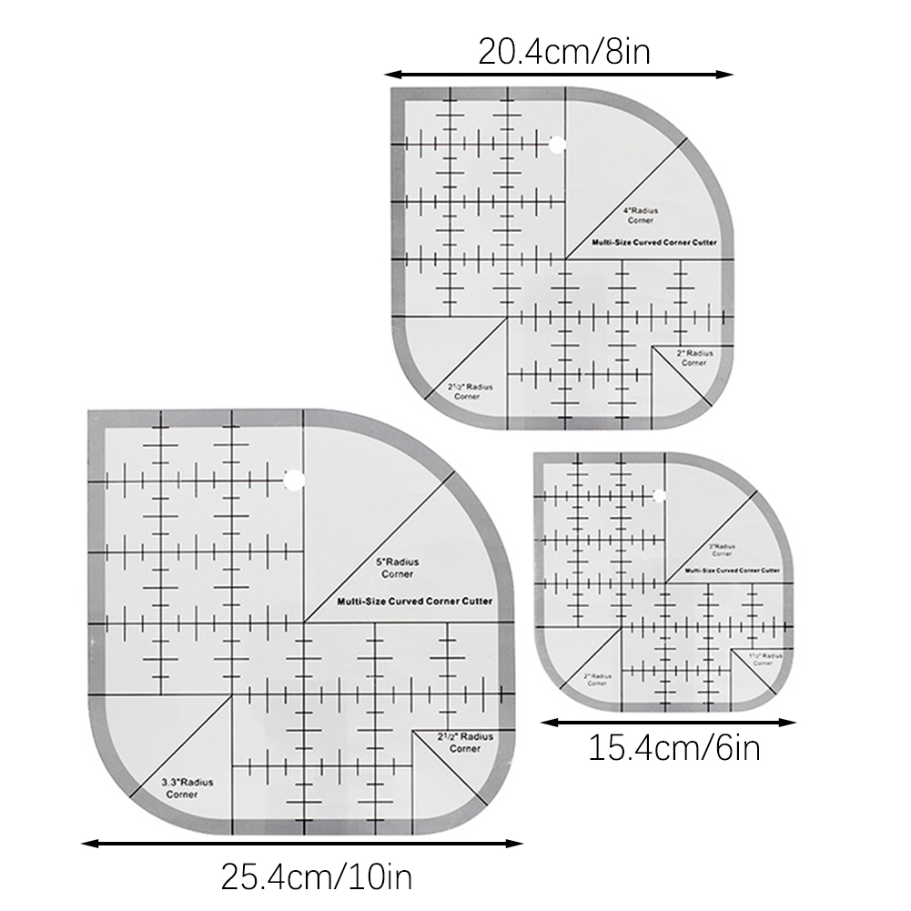 Non Slip Curved Corner Cutter  - Quilting Ruler Square 评论和价格