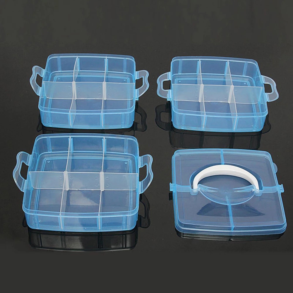 3 Layers 18 Compartments Plast - Bobbin Organizer Box 评论和价格