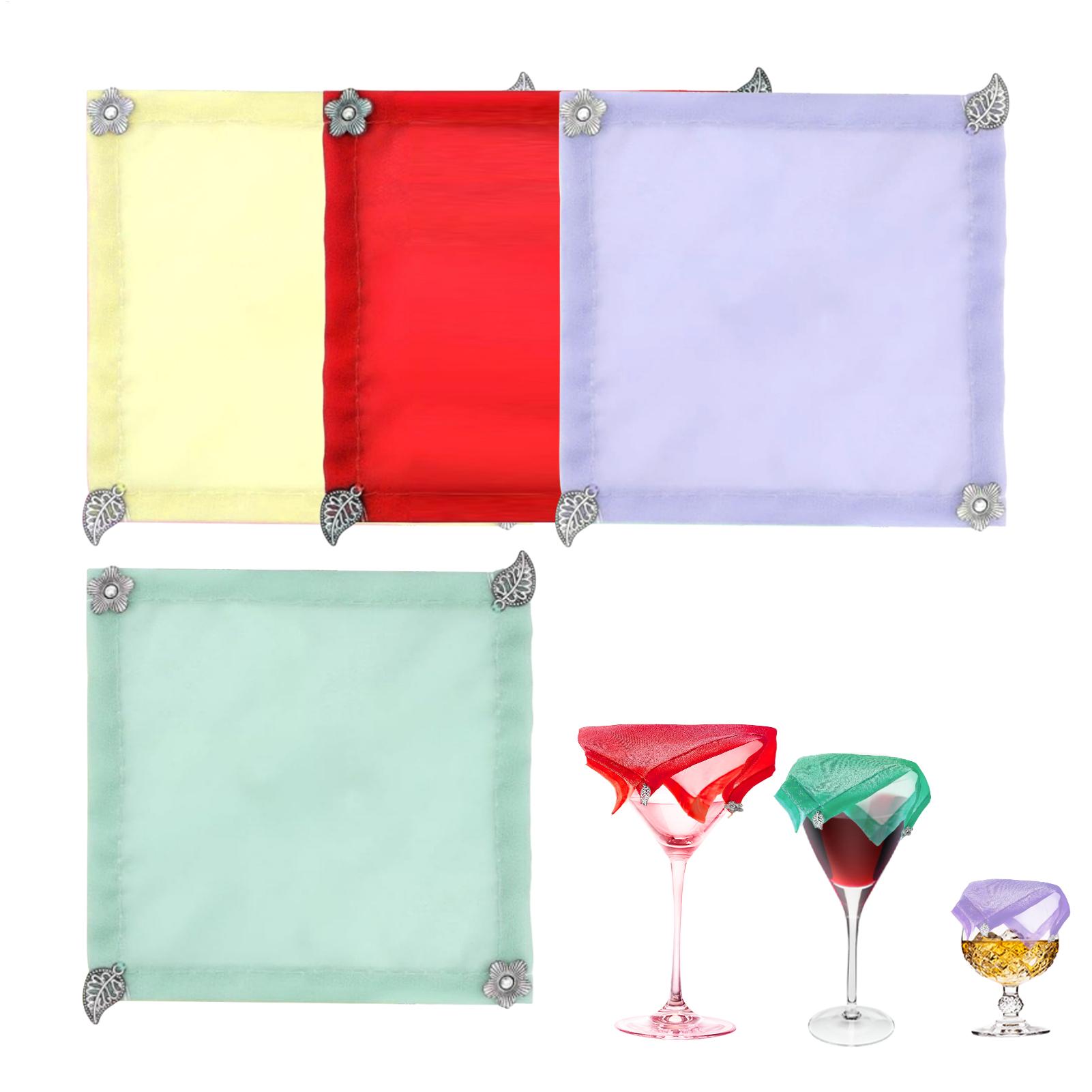 4pcs/set Weighted Wine Covers  - Fabric Weight Set 评论和价格