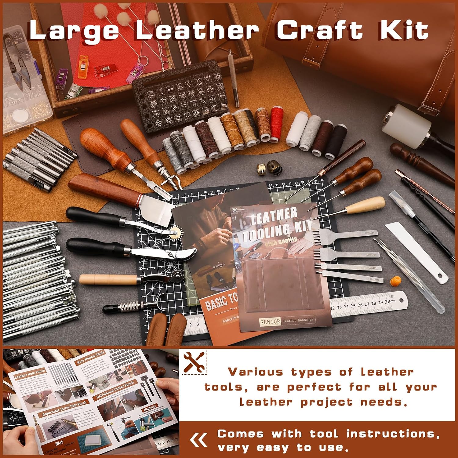 Leather Tooling Kit Leather Cr - Sewing Kit 评论和价格