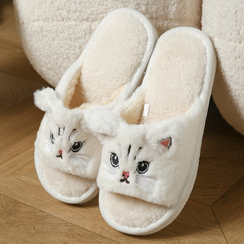 Cute Cat Plush Flip Flops For  - Sewing Garment 评论和价格