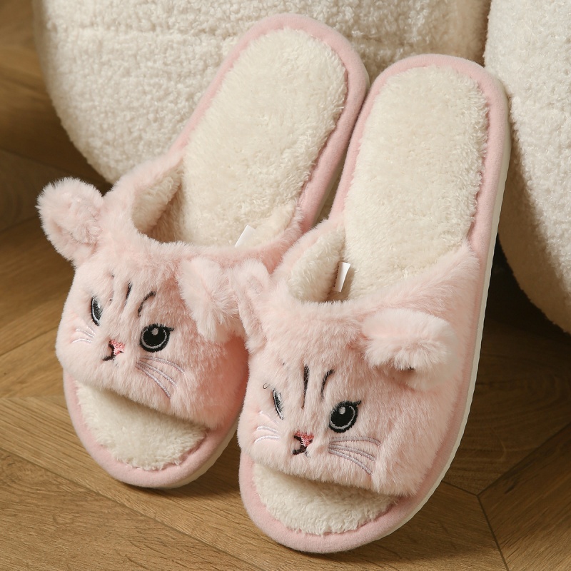 Cute Cat Plush Flip Flops For  - Sewing Garment 评论和价格