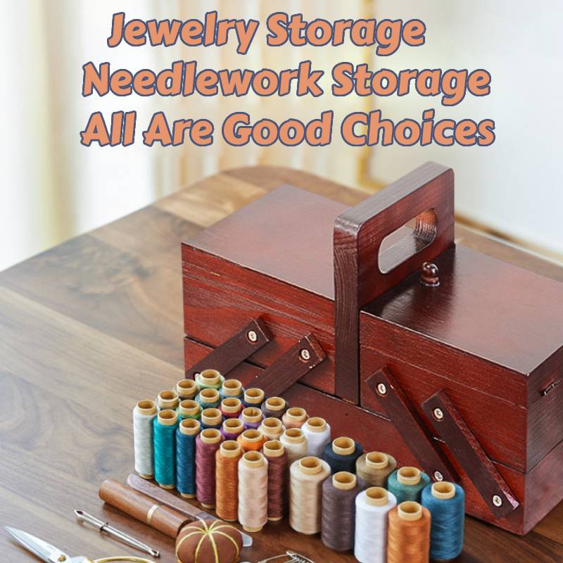 Portable Foldable Wooden Sewin - Bobbin Organizer Box 评论和价格