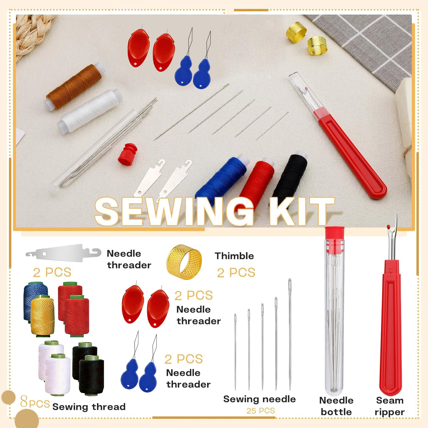 43pcs Big Eye Sewing Needle Ki - Sewing Kit 评论和价格