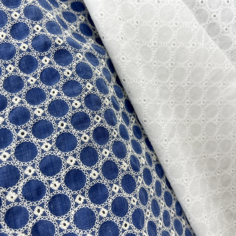 Cotton Denim Small Circle Eyel - Sewing Eyelet Fabric 评论和价格