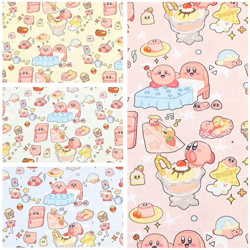 Cartoon Kirby 100 Cotton Fabri - Textile And Sewing Materials 评论和价格
