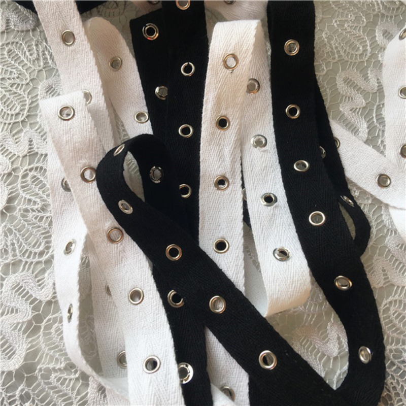 Black and White Cotton Webbing - Sewing Eyelet Fabric 评论和价格