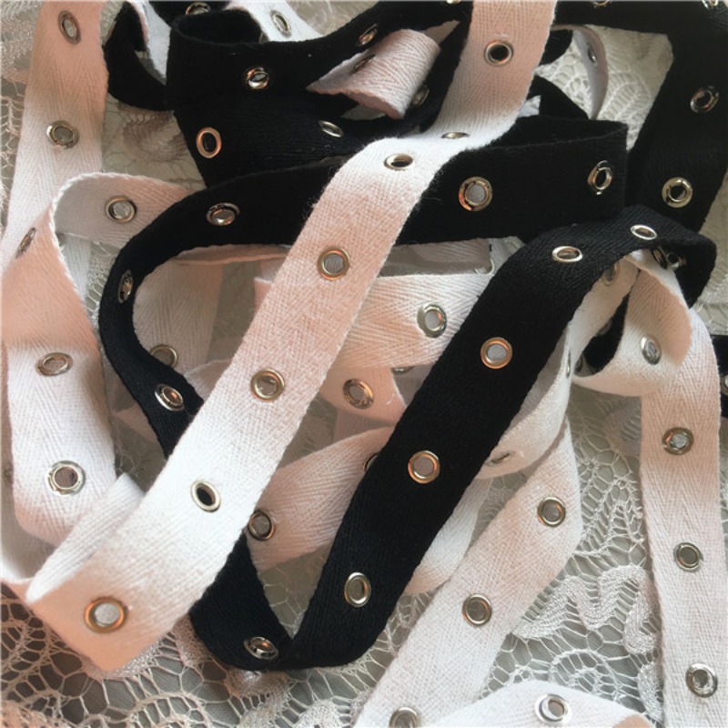 Black and White Cotton Webbing - Sewing Eyelet Fabric 评论和价格