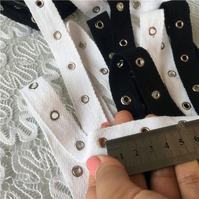 Black and White Cotton Webbing - Sewing Eyelet Fabric 评论和价格